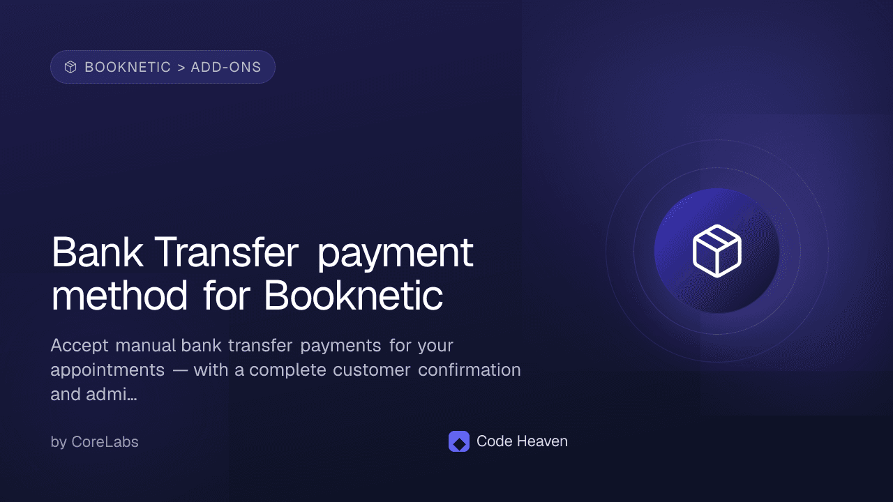 Bank Transfer payment method for Booknetic — screenshot 1
