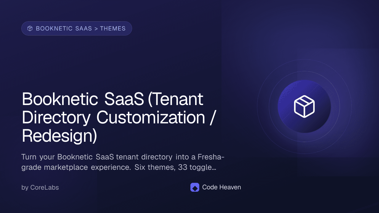 Booknetic SaaS (Tenant Directory Customization / Redesign) — screenshot 1