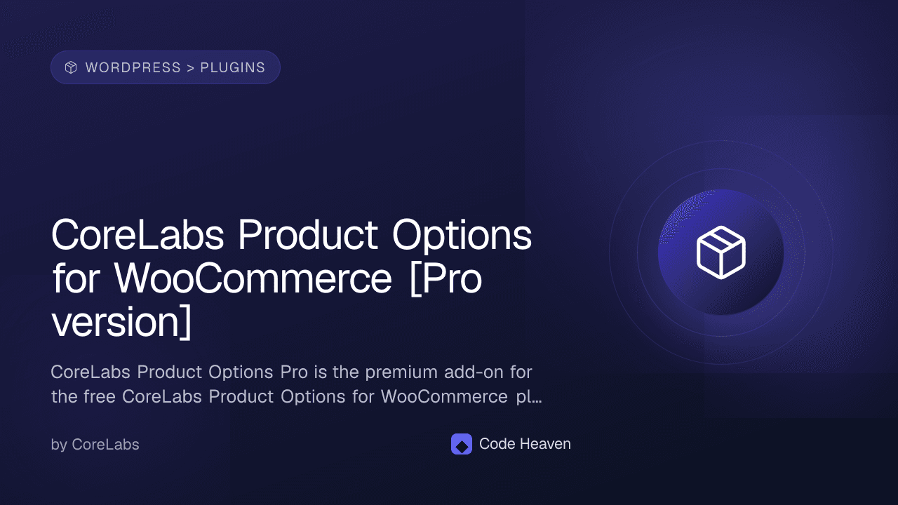 CoreLabs Product Options for WooCommerce [Pro version] — screenshot 1