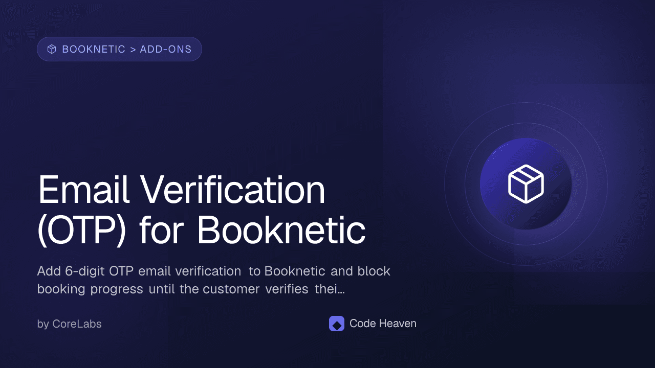 Email Verification (OTP) for Booknetic — screenshot 1