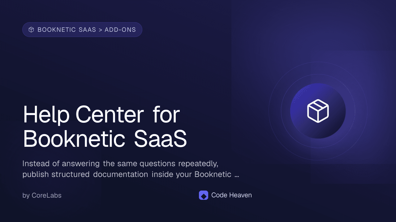Help Center for Booknetic SaaS