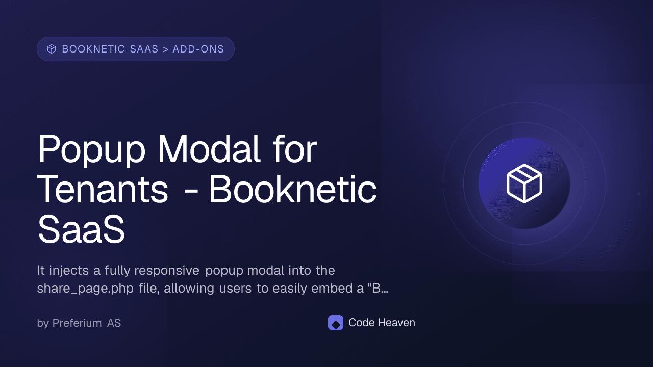 Popup Modal for Tenants - Booknetic SaaS — screenshot 1