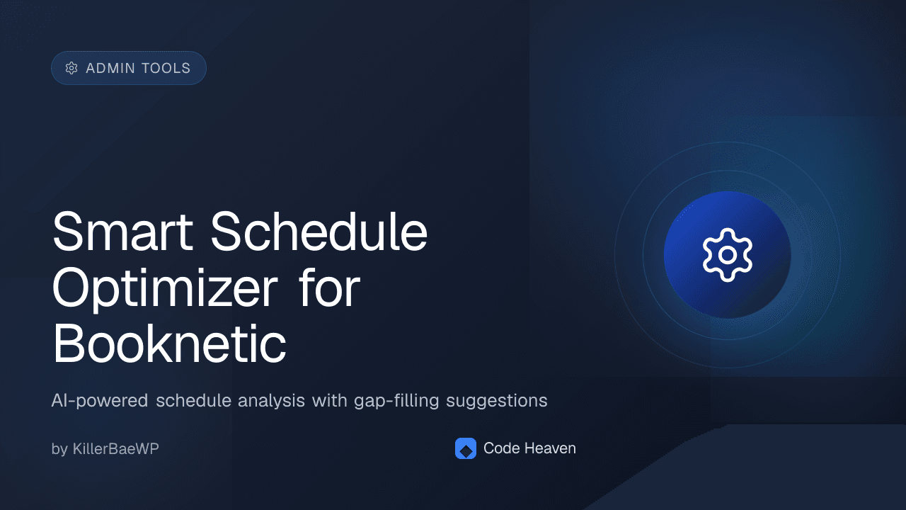 Smart Schedule Optimizer for Booknetic — screenshot 1
