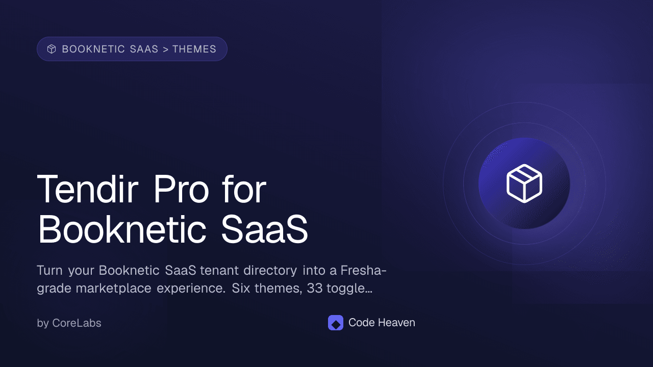 Tendir Pro for Booknetic SaaS — screenshot 1