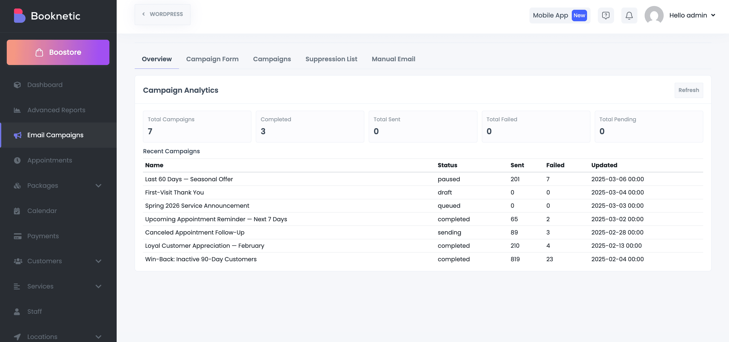Email Campaigns for Booknetic — screenshot 1